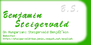 benjamin steigervald business card